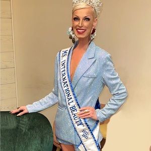 Ice Blue Sparkle Blazer w/ Matching Shorts